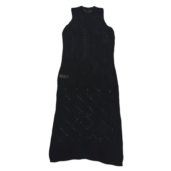 Joie Black Sleeveless Knit Crochet Pattern Midi Dress XS, NWOT. - Picture 2 of 7